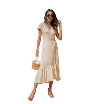 China Anti-Static Short Sleeve Over The Knee Dress Anti-wrinkle Dress Dry Cleaning And Washable Dress for sale