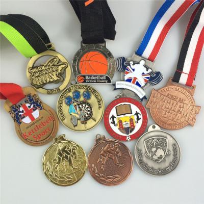 China Custom Marathon Athletics Medal Europe Medal Metal Pin Badge of Honor Medal Pin Custom Medal With Ribbon Metal Running Crafts for sale