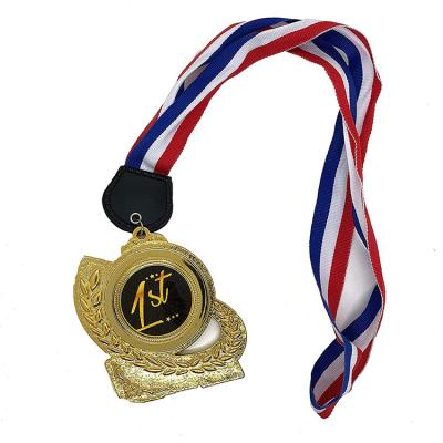 China Factory supply Europe factory supply white 3d gold metal medal direct custom logo high quality silver bronze medal souvenir custom with ribbon for sale