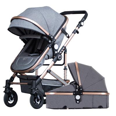 China Canvas Baby Stroller With Adjustable Seat Multi-Positon High Extended Seat Landscape Baby Stroller for sale