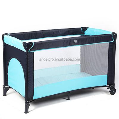 China European standard multifunctional baby play hutch with door metal view easy folding baby playpen 85*51*73cm for sale