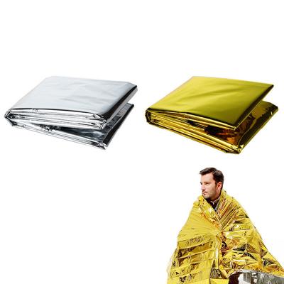 China PET + Silver Coating Outdoor Camping Hiking Survival Emergency Blanket Sleeping Bag Keep Warm for sale