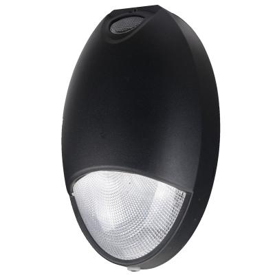 China Commercial Oval LED Emergency Exit Light Black Body Roof Emergency IP65 Outdoor Emergency Light for sale