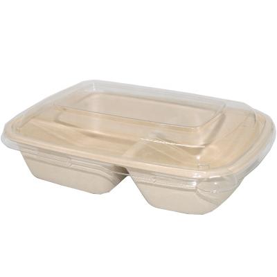 China Disposable Disposable Compostable Pulp Take Away Food Packaging Container Or Tray for sale