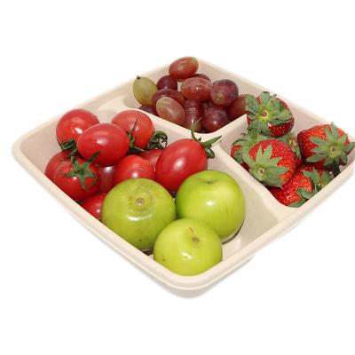 China Disposable Food Pulp Packaging Container Biodegradable Disposable SUSHI Packaging Tray for sale