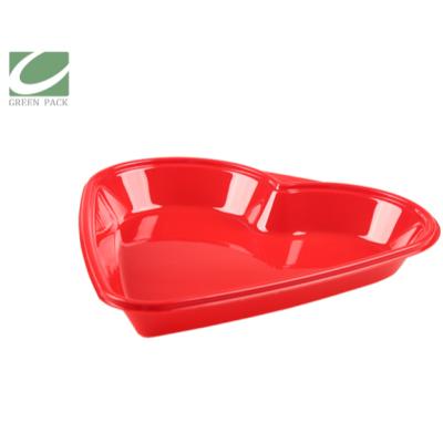 China Disposable Take Out Disposable Heart Shaped Sushi Tray With Lid for sale