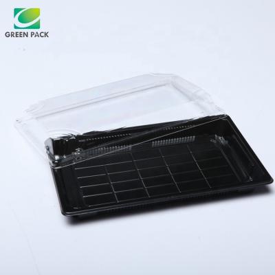 China 216*135*20mm Japanese Style Disposable Hot Selling Disposable Plastic Sushi Tray With Clear Lid for sale