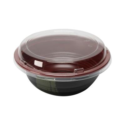 China 100% Food Grade Materials 550ML Japanese Wrapping Around Safe Bowl/Disposable PP Plastic Microwave Food Salad Soup Box Container With Lid for sale