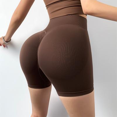 China Breathable High Waist Yoga Shorts Sexy Women Gym Wear Cycling Running Fitness Push Up Yoga Shorts Workout Wholesale Custom Logo for sale