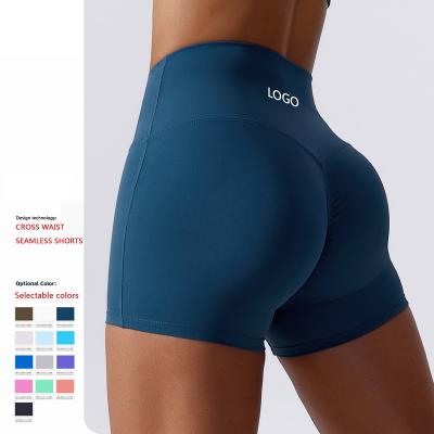 China Custom High Waist Quick Dry Women's Breathable Butt Lifting Panties Workout Gym Shorts Yoga Shorts Women Fitness Sexy Shorts for sale