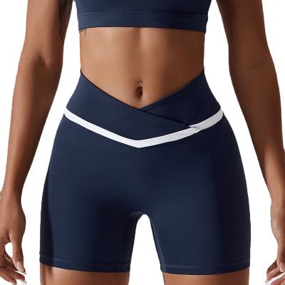 China Yoga crack! crack! Breathable Custom High Waist V Waist Gym Fitness Seamless Seamless Shorts Sexy Women Butt Lift Sports Running Compression Yoga Short for sale