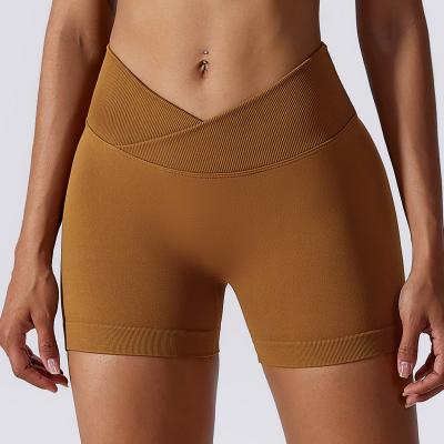 China Breathable yoga shorts women's sport wear 2023 running crack! crack! Butt Shorts Gym Fitness High Waist Lift Up Yoga Shorts Women's Workout Shorts for sale