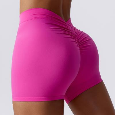 China Breathable Sexy Women Yoga Shorts 2023 Girls Fitness Shorts Lift Up Hip Workout Pant Women Waist Gym High Top Shorts On Custom Logo for sale