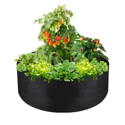 China Eco Friendly Fabric Round Raised Garden Bed Planter Pots Garden Vegetable , Flowers Grow Bag for sale