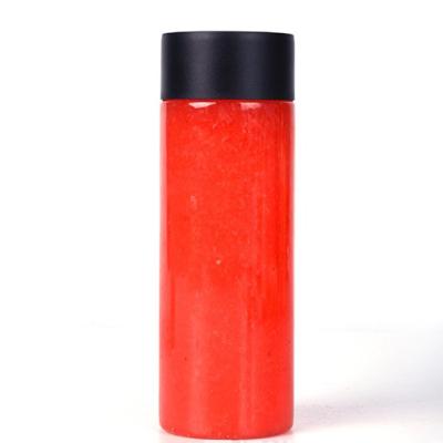 China 300ML 400ML 500ML Beverage Black Cap Disposable Empty PET Cylinder Straight Plastic Transparent Bottles for sale