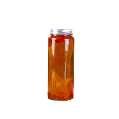 China 350ML 400ML 450ML PET Disposable Empty Cylinder Straight Plastic Transparent Bottles for sale