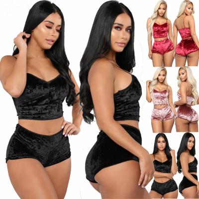 China 2021 Summer QUICK DRY Spring Pajamas Lounge Wear Women's Latest Ladies Lingerie Set Women's Velvet Sleepwear for sale