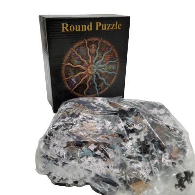 China Hot Selling Amazon Wholesale 1000 Piece Round Smart Jigsaw Puzzle Game Fun For Adults for sale