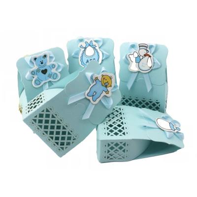 China Wholesale 50pcs Per Bag Factory Direct Recyclable Boy Girl Baby Favors Gifts Baby Shower Candy Box for sale