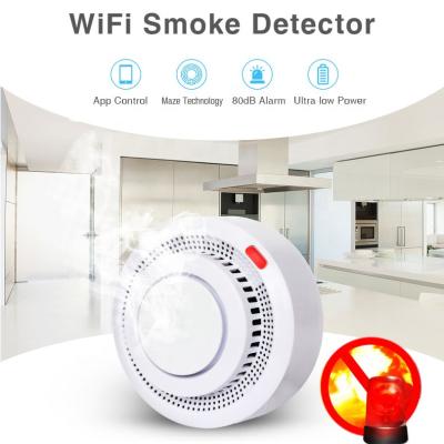 中国 Tuya Life APP Control Wifi Wireless Remote Control Smart Smoke Detector High Sensitivity Smoke Sensor 販売のため