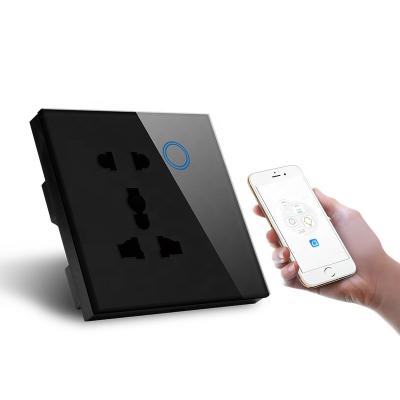 中国 Tuya Life Electric Tuya Universal Touch Glass Panel 86x86MM Smart WiFi Wall Socket Residential/Multi-Purpose Wifi UK Wall Socket Smart Type 販売のため