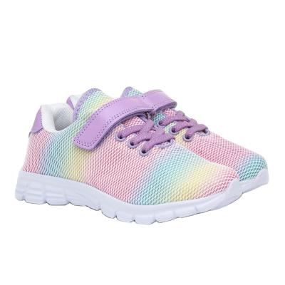 China Breathable Rainbow Mesh Upper Classic Kids Sports Shoes Educate Casual Walking Shoes Kids Sports for sale