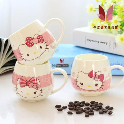 China Hello Viable Cute Design High Quality Kitty Printing Ceramic Mug for sale