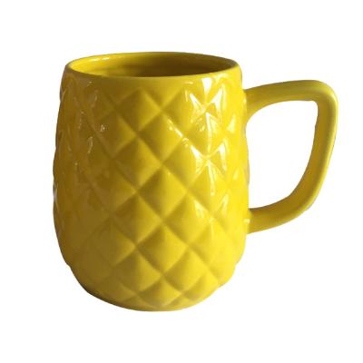 China Coffee Viable White Tea Logo Pineapple Mug Ceramic Mug Wholesale for sale