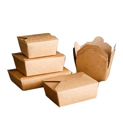 China Wholesale Recycled Custom Disposable Food Box Paper Packaging Square Paper Packaging Materials Logo Lunch Box for sale