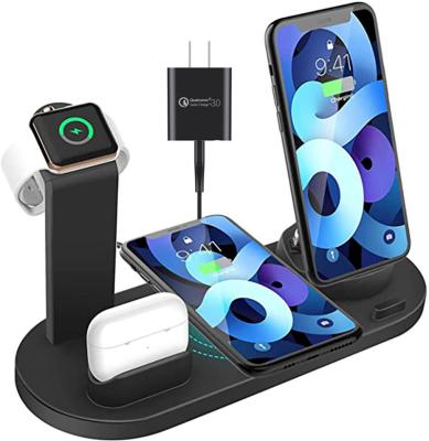 China Phone Charger 3 for HOT Charger Stand 6 in 1 Multifunctional 10W 15W Qi Wireless Charger Station for iPhone 13 14 Radio Charging Stand for sale