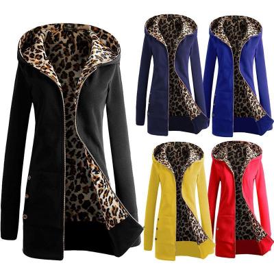 China Wholesale Breathable Long Line Fleece Fleece Long Sleeve Clothing Leopard Long Jacket Women for sale