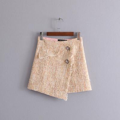 China 2019 Washable Women's Fashion Soft Diamond Stitching Irregular Mini Skirt for sale