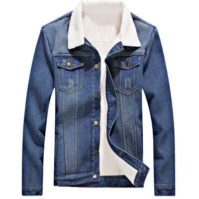 China Plus Size Fashion Clothes Mens Sherpa Fleece 2021 Lining Denim Winter Jacket for sale