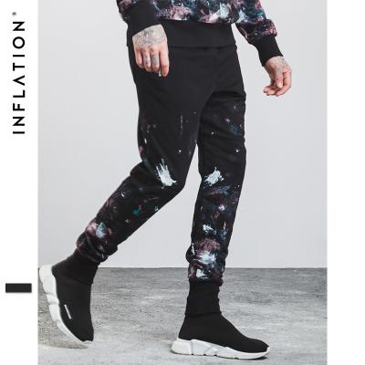 China Wholesale Custom Sports Breathable Elastic Waist Men's Casual Pants With Paint Spray for sale