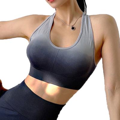 China QUICK DRY gradient color sports underwear women gather stereotypes running sports vest shockproof vest yoga bra for sale