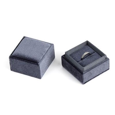 China Custom Velvet Factory Stock Logo Packaging Ring Boxes High End Jewelry Velvet Gift Boxes for sale