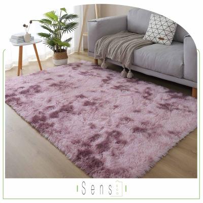 China New Design Polyester Shaggy Rugs Tufted Plush Carpet Manufacturer Washable Floor Plush Velvet Carpet Tie Dye In Living Room for sale