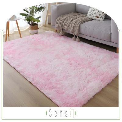 China Shaggy Plush Polyester Big Carpets Shaggy Plush Blankets Living Room Cushioned Home Decorative Washable Modern Routine Shag Rug Blanket for sale