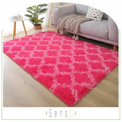 China New Fashionable Washable Non Slip High Pile Area Rugs Carpet Living Room Blend Printed Custom Shaggy Soft Plush Polyester Rug for sale