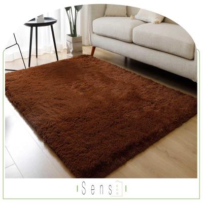 China Brown Plush Floor Washable Custom Soft Area Rugs Carpet Modern Living Room Machine Wash Rug For Sale for sale