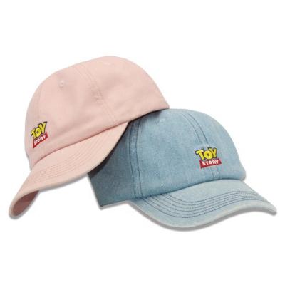 China JOINT Custom Embroidery Logo Vintage Denim Kids Distressed Dad Hat Cap for sale