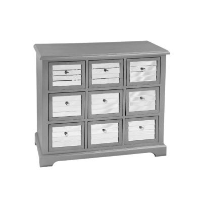 China Extendable Modern Antique Gray 9 Drawers Wooden Mirrored Tool Chest Cabinet For Living Room for sale