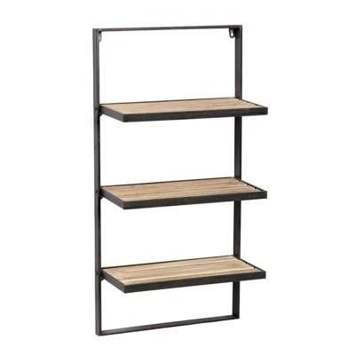 China 3 Shelves Metal Rack Book Shelves Environmentally Friendly Solid Wood Industrial Style Bookcase,Wood Furniture Bookcase Living Room Home Furniture for sale