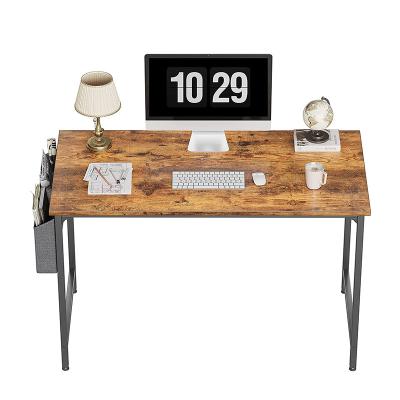 China Simple Foldable Rustic Wood Brown Metal Vintage Industry PC Computer Desk Home Work Desk Table for sale