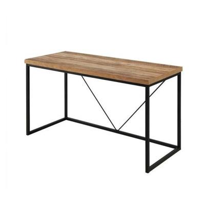 China Modern Foldable Wood And Metal Office Desk Table, Industrial Simple Standing Study Computer Desk for sale