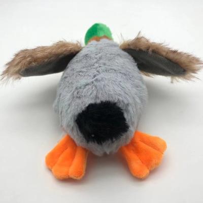 China Sustainable Hot-selling Animal Trained Duck Funny Chew Squeak Plush Dog Toys for sale