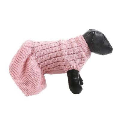 China Viable Wholesale Pink Pet Clothes Dog Jumpers Sweaters Warm Knitted Dog Sweaters For Small Dogs for sale