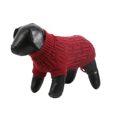 China Sustainable Wholesale Luxury Designer Dog Clothes Pet Apparel Knit Red Dog Sweaters for sale