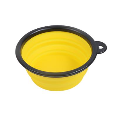 China Waterproof 350ml 450ml Collapsible Collapsible Collapsible Silicone Water Dog Bowl Pet Bowl With Carabiner for sale