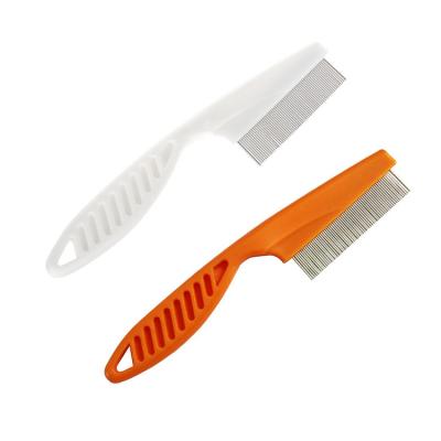 China High Quality Multicolor Hair Stocked Grooming Stainless Steel Needle Pet Flea Lice Remover Comb Dog Cat Hair Comb for sale